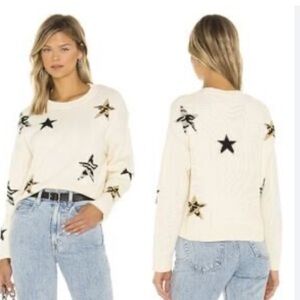 Rails Perci Neutral Animal Star Intarsia Sweater in Ivory XS